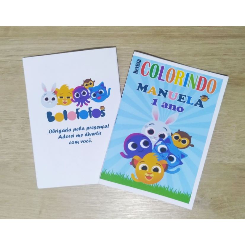 Kit de colorir Personalizado - Livro/Revista de colorir + giz de cera - BOLOFOFOS