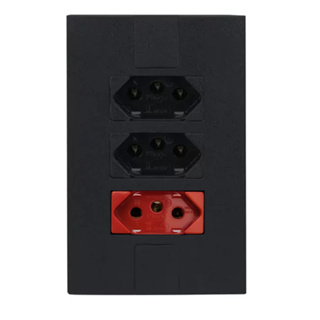 Tomada Tripla - 1 Vermelha 20a + 2 Tomada Preta  20a Preto Fosco Pluzie em Oferta na Shopee