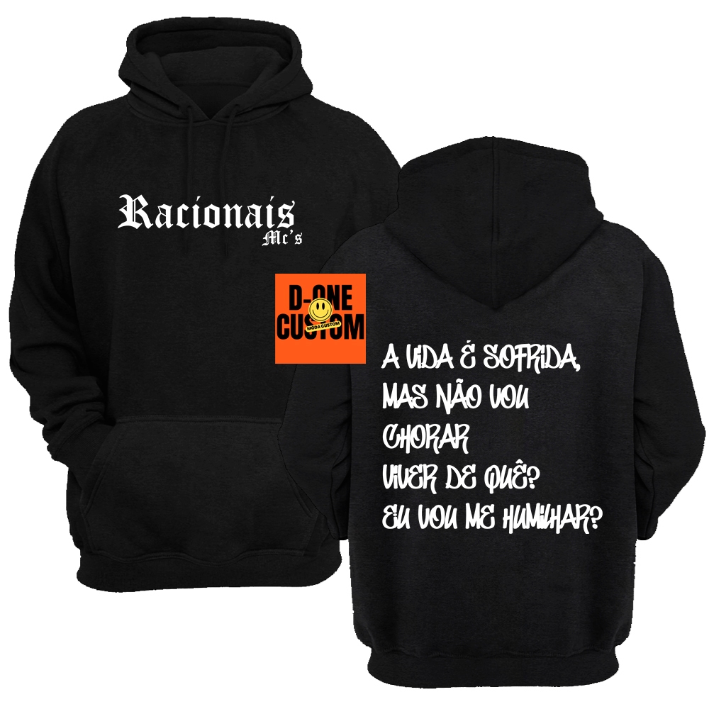 Moletom Estampado Racionais A Vida é Sofrida Mas não Vou Chorar Viver do que vou me Humilhar Artigo 157 Camisa Mano Brown Musica Hip Hop Rap Frases