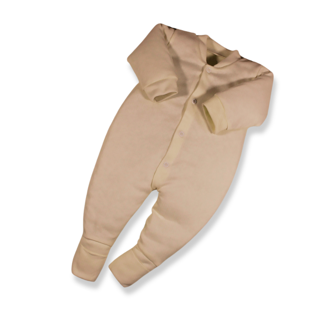 Kit 4 Peças Macacão Bebe Macio Canelado Liso Vira Pé Menino Menina