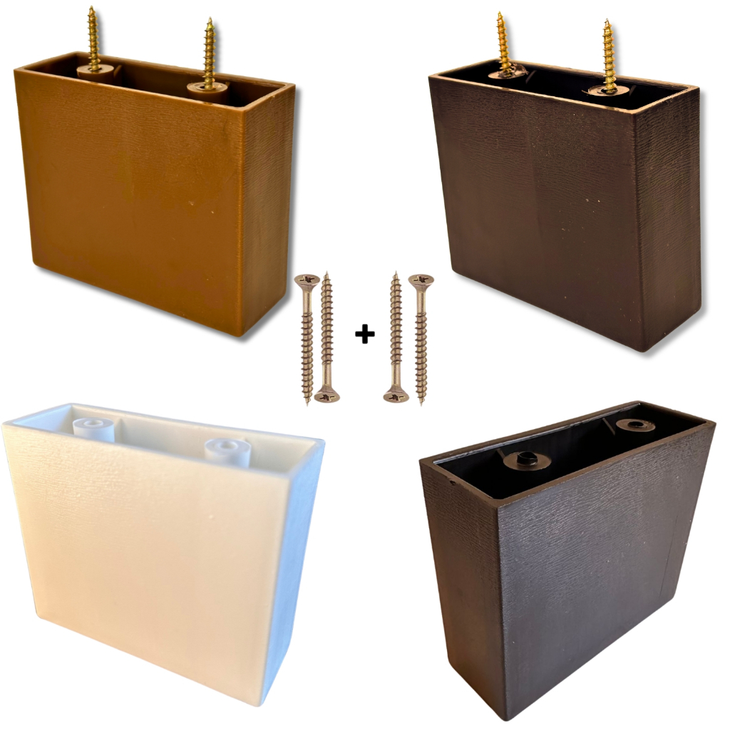 Kit Pés Para Sofá, Cama Box, Móveis Roupeiro, Guarda Roupa, Estofado- 8cm Altura
