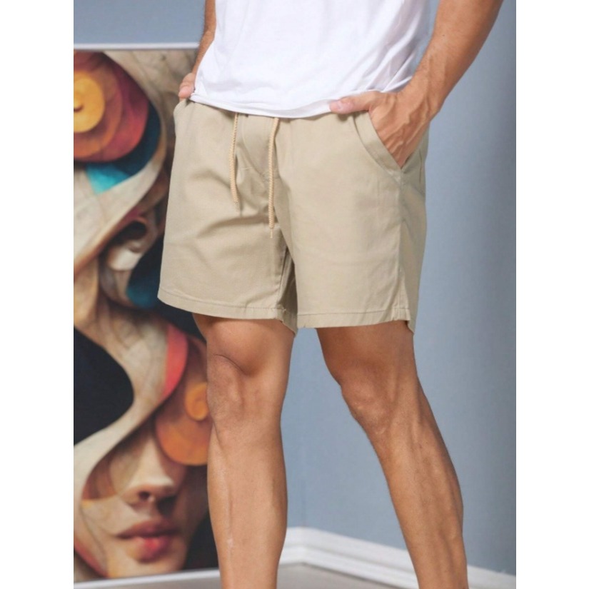 Bermuda Short mauricinho Masculina Tecido sarja Brim Com elastico na cintura