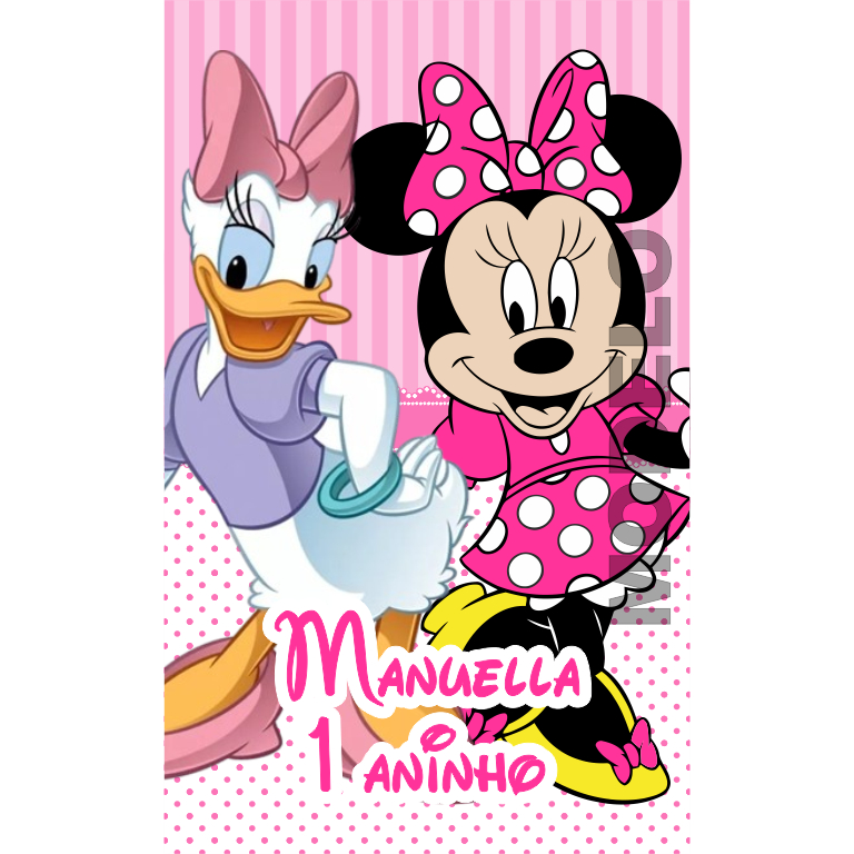 15 Adesivos Tubete Margarida e Minnie Rosa - Etiqueta - Rótulo Personalizado