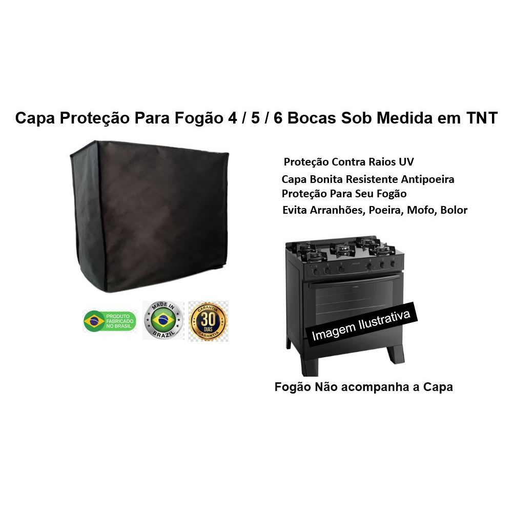 Capa Proteção Para Fogão 4 ou 5 ou 6 Bocas Sob Medida Antipoeira, Bonita, Resistente em Oferta na Shopee