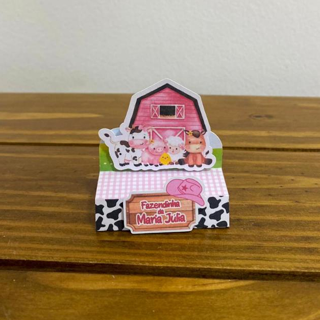 Porta Bis Duplo FAZENDINHA ROSA – lembrancinhas personalizadas – papelaria personalizadas - vários temas