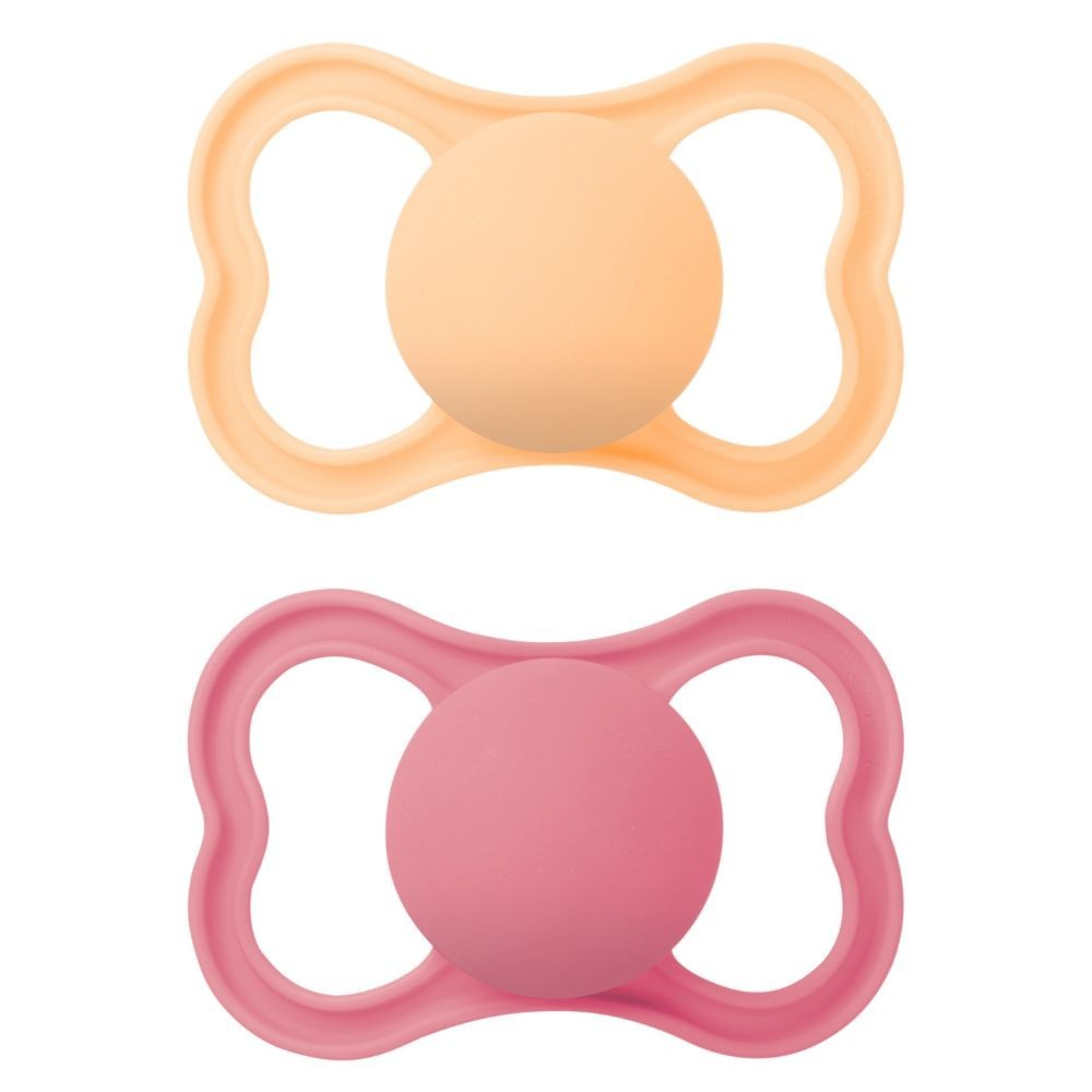 Chupeta Bico para Bebê Criança com Bico Fino Dupla vem com 2 unidades Mam Supreme Disco Extraventilado Macia de Silicone Menina Rosa e Amarelo Menino Verde e Azul