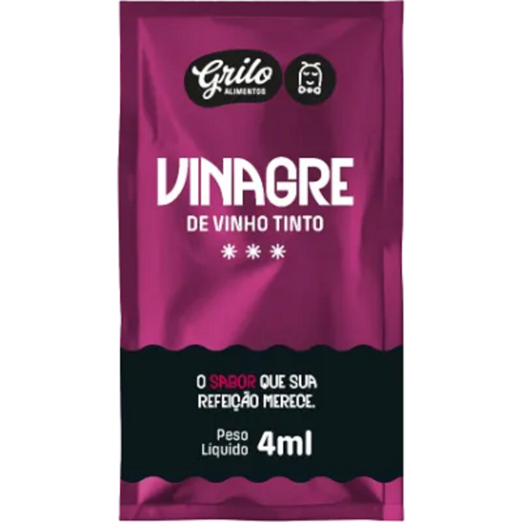 Vinagre  De Vinho Tinto  GRILO sache 4 ml caixa 200 un FOOD SERVICE