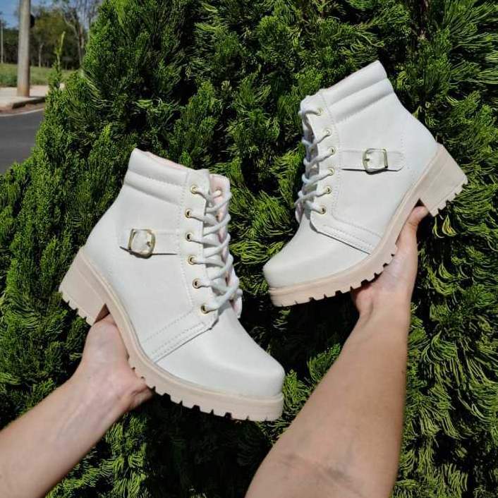 Bota Feminina Coturno Salto Baixo Sapato Feminino Inverno Bota Feminina Cano Curto De Fivela