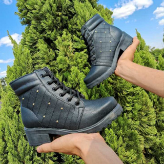 Coturno Feminino Bota Tratorada Macia-  COTURNO SPAIK em Oferta na Shopee