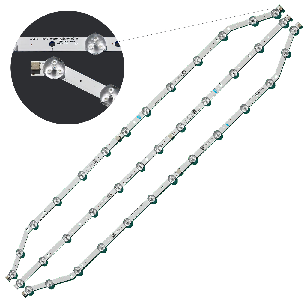 Kit 3 Barras De Leds UN40FH5303 UN40FH6203 UN40FH5205 UN40FH5003 HG40NC450 UN40FH5303G UN40FH6203G