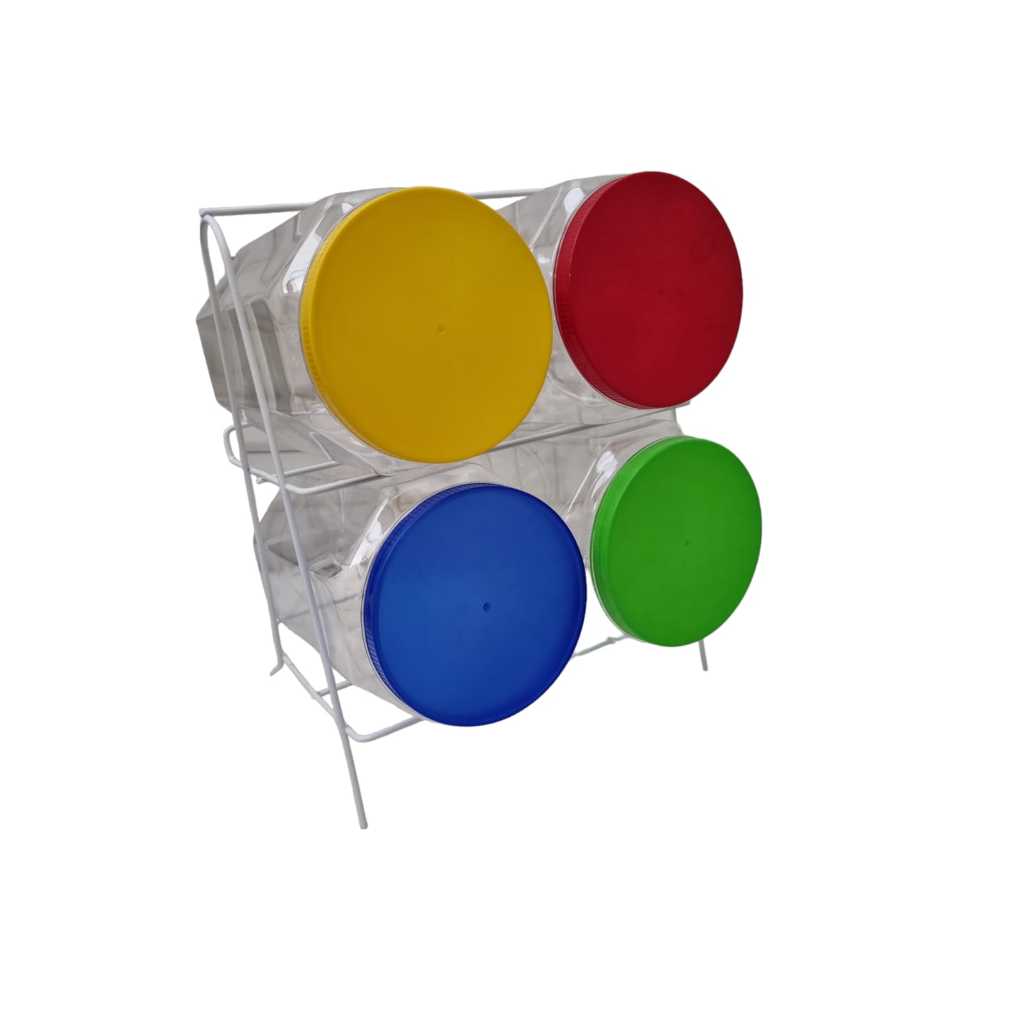 Baleiro Expositor Plástico Transparente Quadrado 04 Bocas em Oferta na Shopee