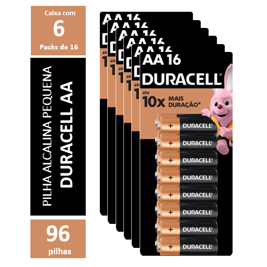 Caixa 96 Pilhas Alcalinas Aa Peq. Duracell Atacado (6x16un) - Home Appliances