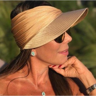 Viseira turbante com proteção solar UV chapéu de praia clube piscina esporte em Oferta na Shopee