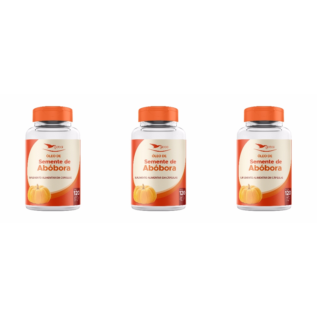 Kit 3x Óleo de Semente de Abóbora | 120 Cápsulas Cada - Suplemento para Saúde da Próstata e Antioxidante