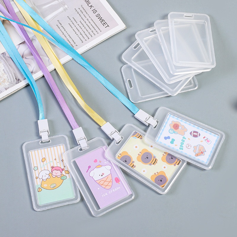 Porta Cartão Transparente Á Prova D'água Tampa Do Cartão De Identificação Em PVC