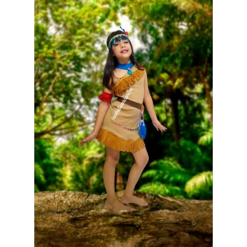 Lindas Fantasias infantis Pocahonta índia. em Oferta na Shopee