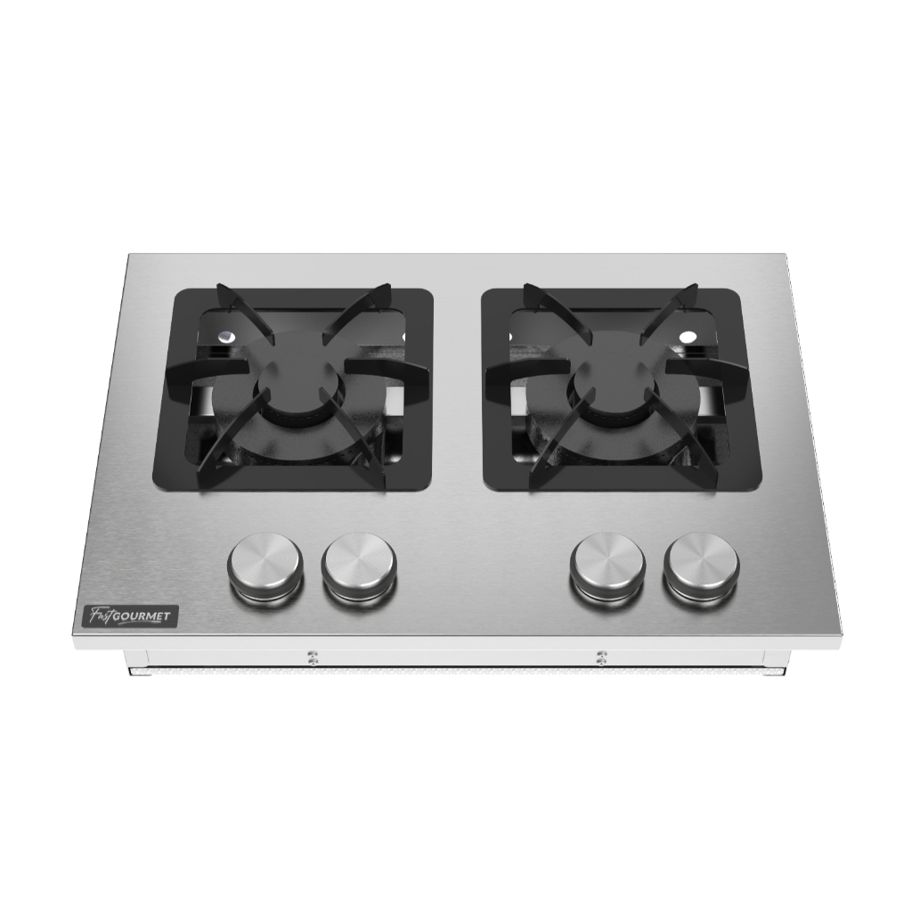 Cooktop Fogão Industrial Gás Alvenaria 2bocas Chapa Aço Inox