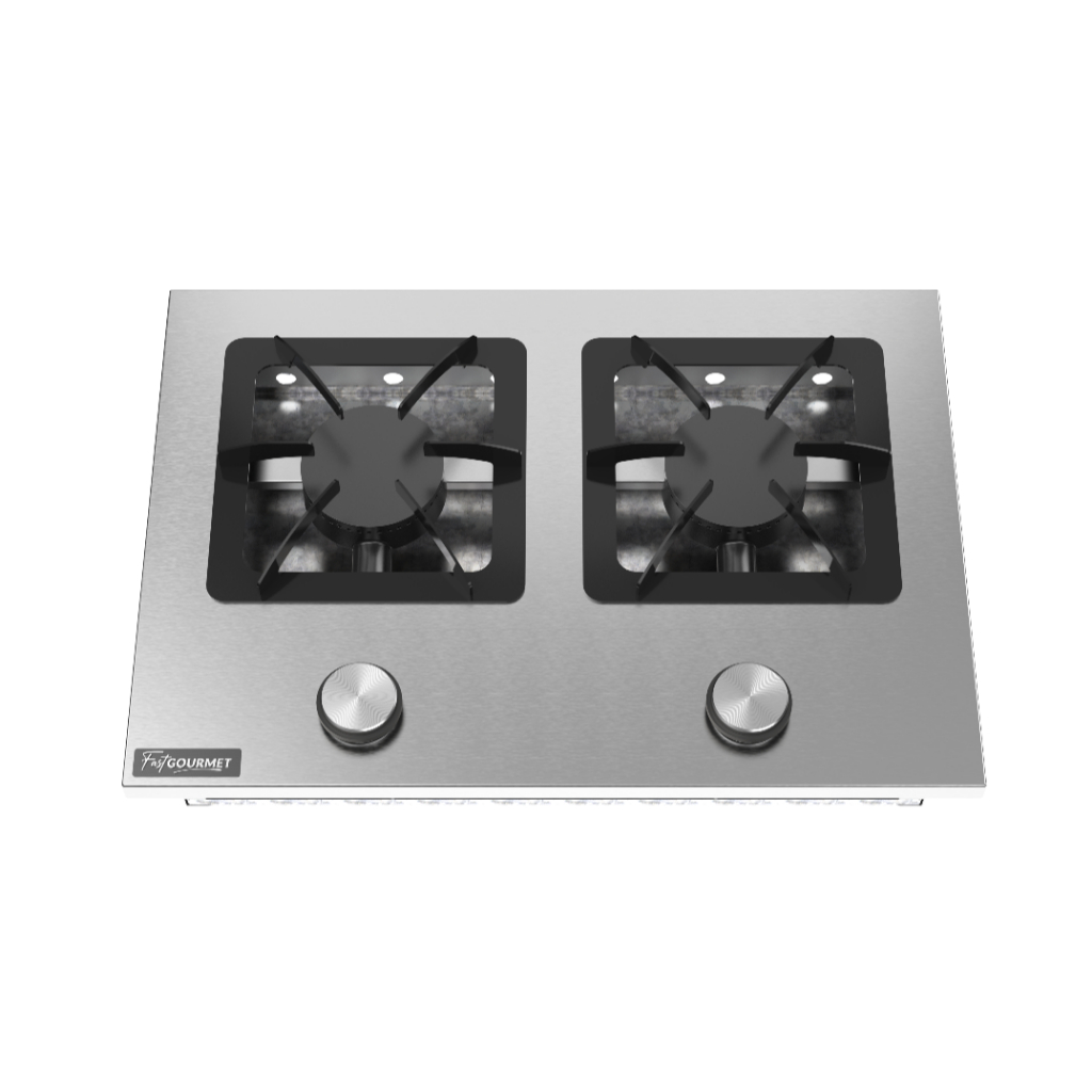 Cooktop Fogão Industrial Gás Alvenaria 2bocas Chapa Aço Inox