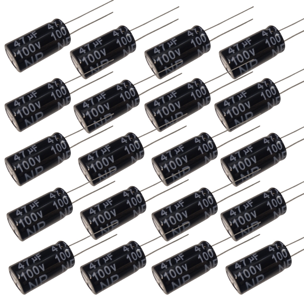 Kit 20 Capacitores De Driver Para Corneta 47x100 47uf X 100v Capacitor Bipolar