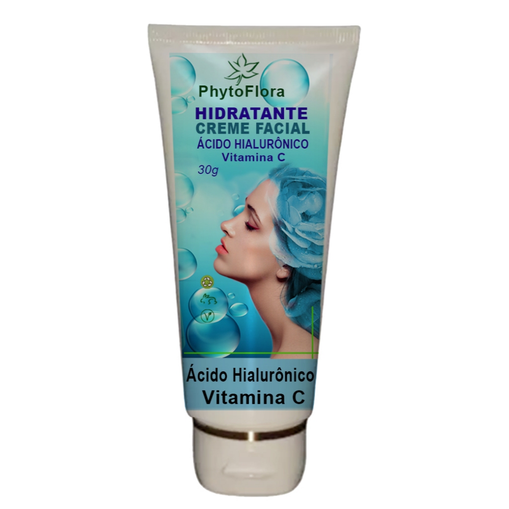 Creme Facial Acido Hialuronico e Vitamina C- 30g