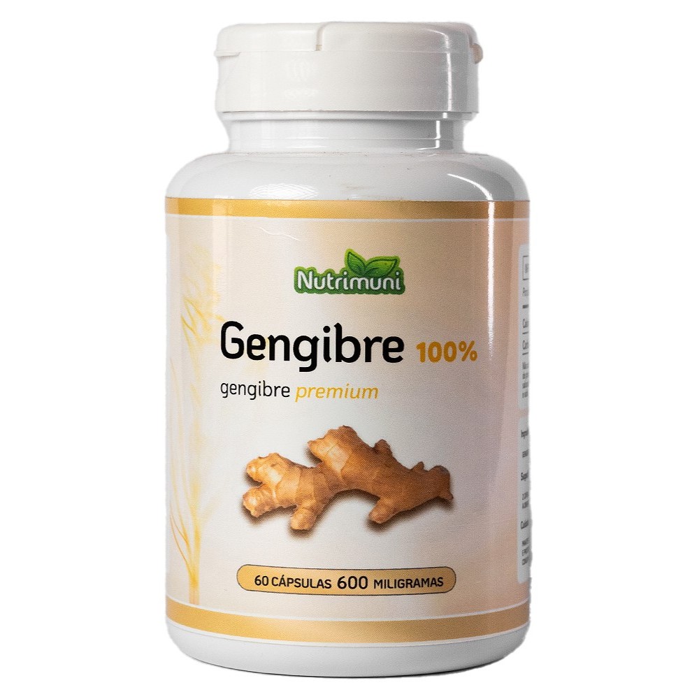 Gengibre 100% - Gengibre Premium - 60 Cápsulas de 600mg cada pote