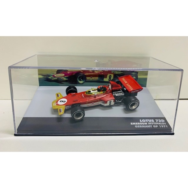 Miniatura Metal Carro Carrinho Lendas Da Fórmula-1 F1 lotus 72D Emerson Fittipaldi Germany GP 1971 1/43 Colecionável