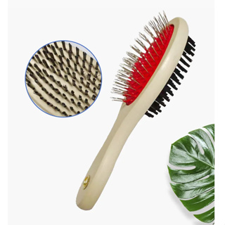 Escova para Pet de Madeira Dupla Face com Bolinhas Cães Gato em Oferta na Shopee