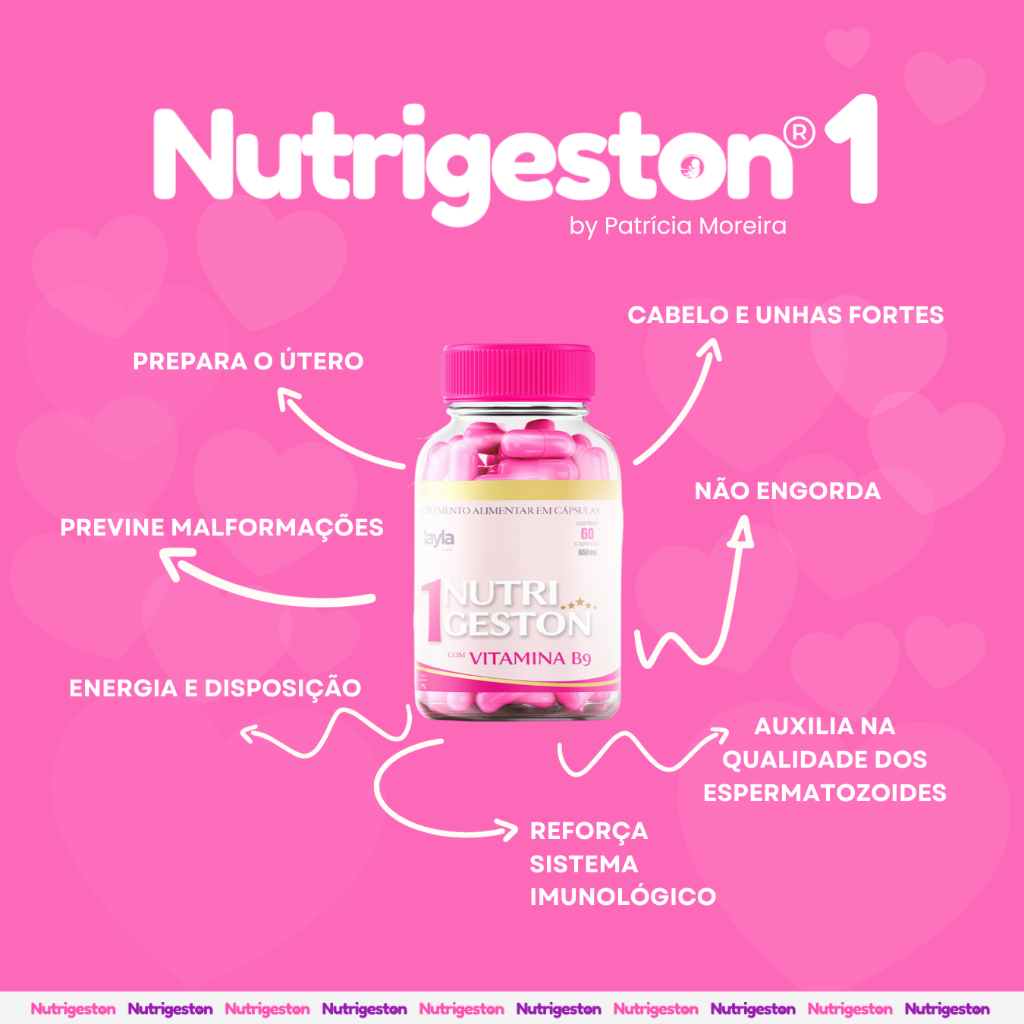 Nutrigeston1 Fertilidade Feminina Preparação para Gravidez com Metilfolato 180 Cápsulas 3 Potes — imagem 2 de 2