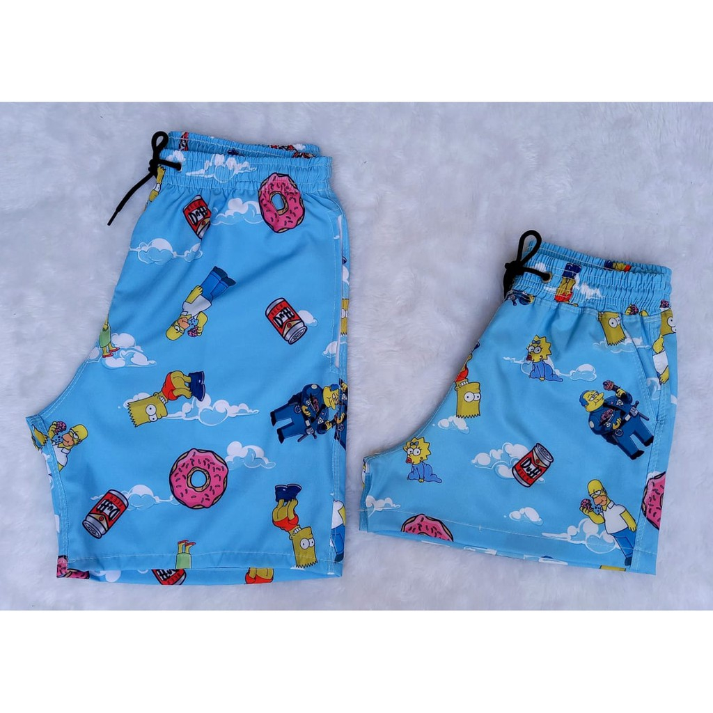 Kit Short Mozão Tactel-conjunto Casal Mauricinho Verão Moda Praia Combinadinho Namorados