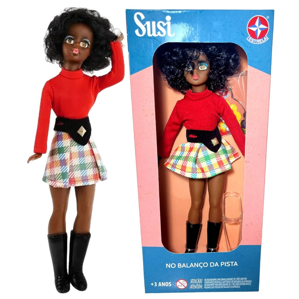 Edição Especial - Boneca Colecionável Susi Morena Negra Clássica No Balanço Da Pista - Estrela