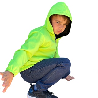 Jaqueta em tactel dupla face com zíper corta vento infantil juvenil em Oferta na Shopee