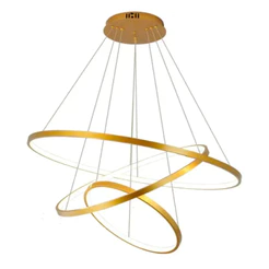 Lustre De Led Pendente Luminária 3 Arcos Anéis Moderno 89w Cores Diversas Brinovar