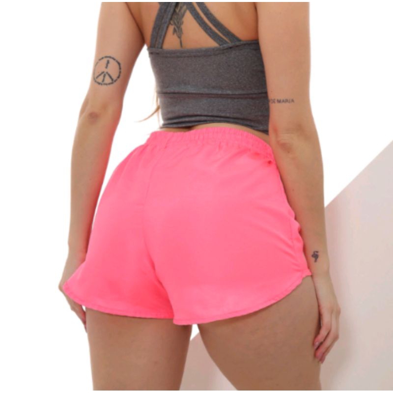 Shortinho moda praia saída, academia elastano tactel