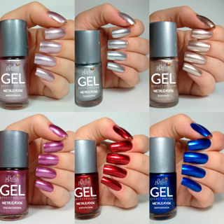 Esmalte Metalizado Efeito Gel Seca Sem Cabine + Brilho e Durabilidade Manicure e Uso Proprio em Oferta na Shopee