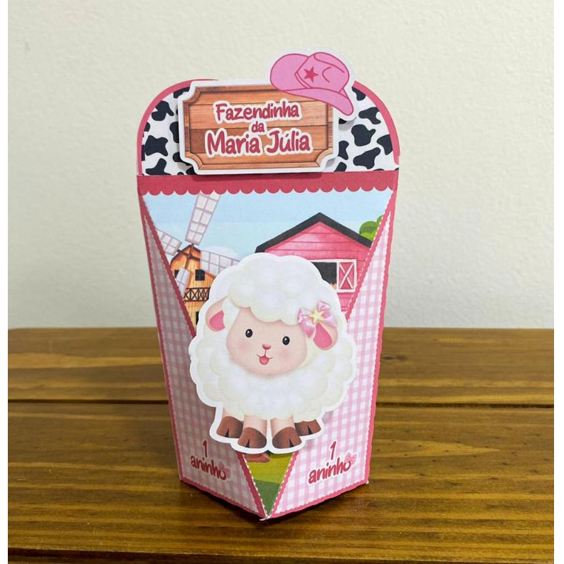 Caixa Coração FAZENDINHA ROSA – lembrancinhas personalizadas - caixinhas personalizadas – vários temas