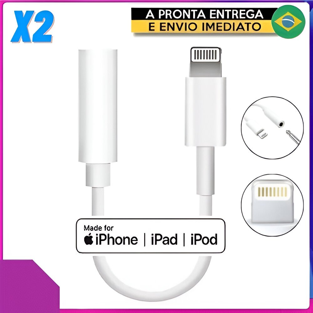 Cabo Adaptador P2 Áudio Fone P/ iPhone 11 12 13 Pro Max Plus KL-p2 macho