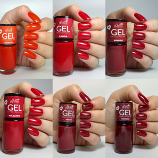 Esmalte Efeito Gel Bella  Brazil Tons Vermelhos Seca Sem Cabine em Oferta na Shopee