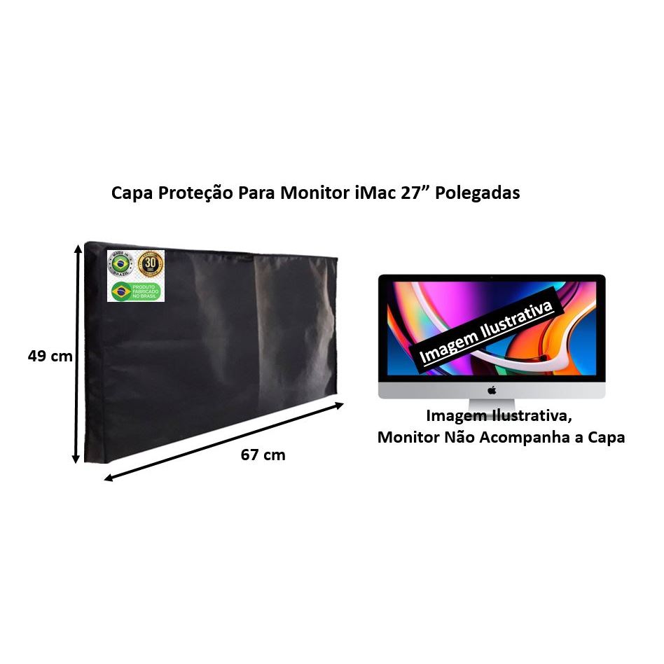 Capa Proteção Para Monitor iMac 27 Polegadas em Tnt Preto Bonito Resistente Antipoeira