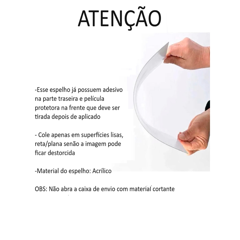 6x Espelho Placa 30x20cm Com Adesivo Auto Colante Acrílico Boa Nitidez Retangular Decorativo Quarto Sala Banheiro