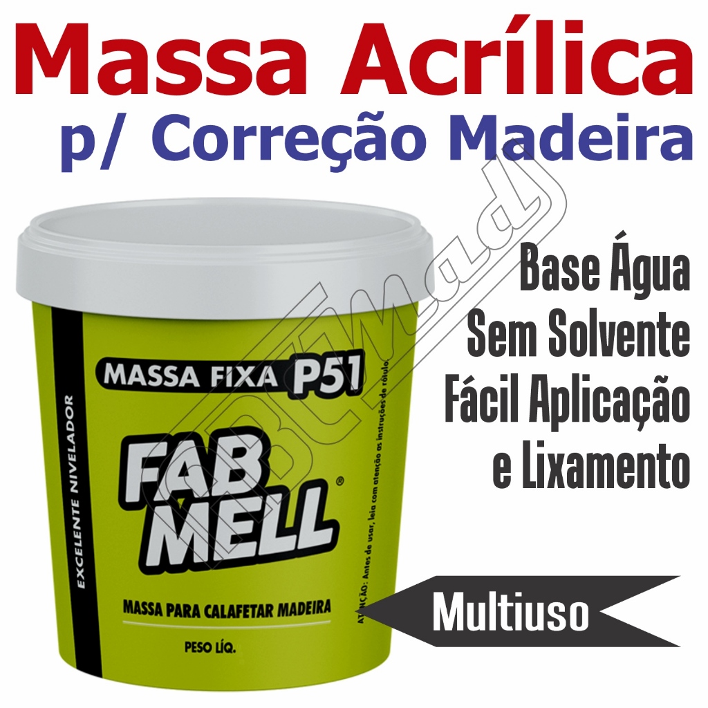 Massa P51 = F12 Multiuso | Calafetar Rejuntar Reparar | Taco Assoalho Piso De Madeira | 1,4Kg