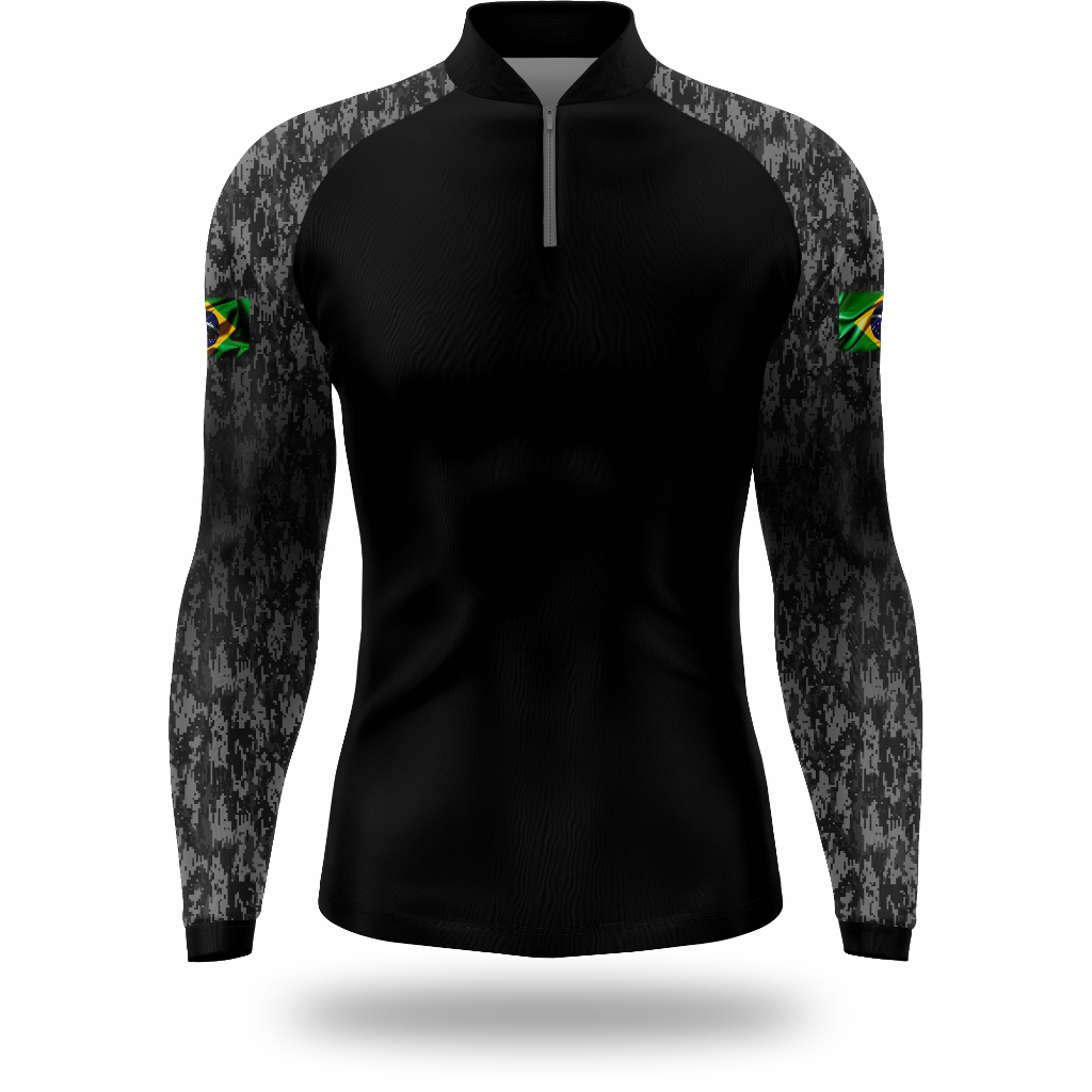 CAMISA CAMISETA BLUSA DE PESCA  UV50 COM ZIPER