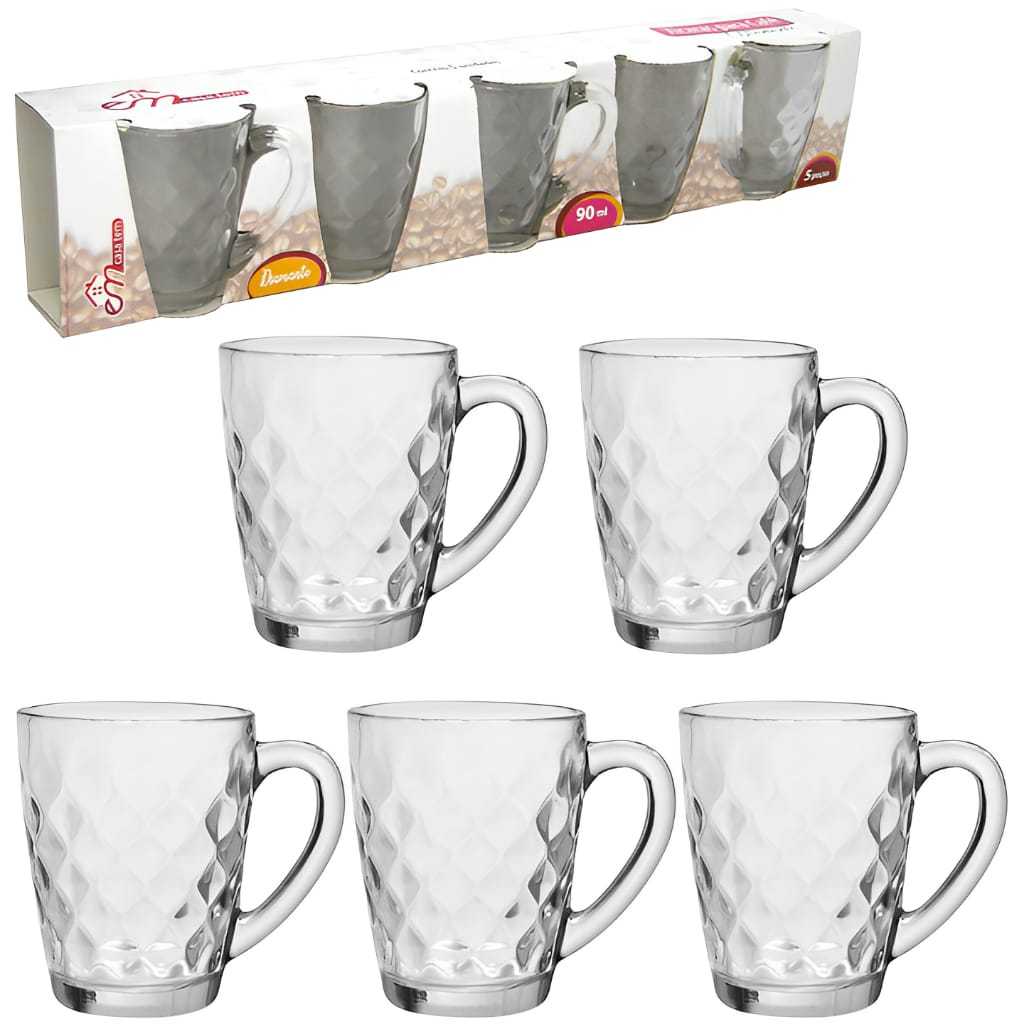 Jogo De Xícaras Café De Vidro 90ml Morocco Diamante 5 Peças em Oferta na Shopee