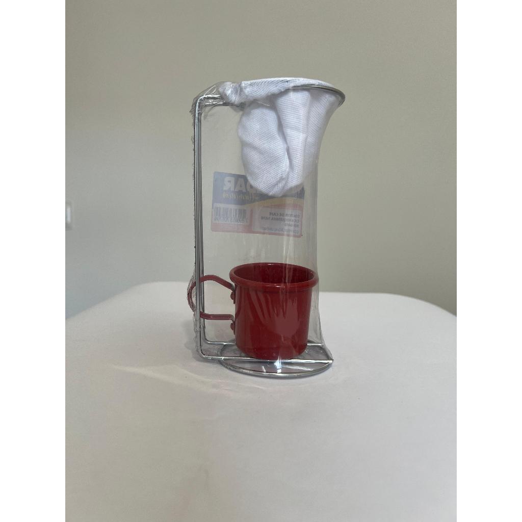 Conjunto Coador Café Mini + Filtro Pano + Caneca Esmaltada caneca agata
