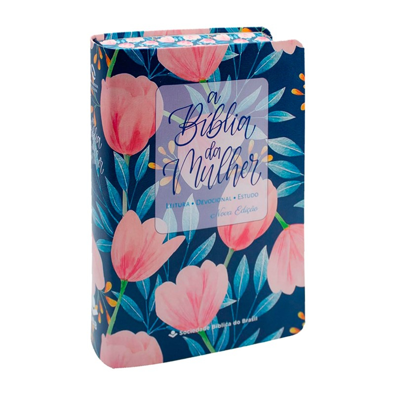 A Bíblia da Mulher | Portátil | NAA | Capa Tulipa Azul em Oferta na Shopee