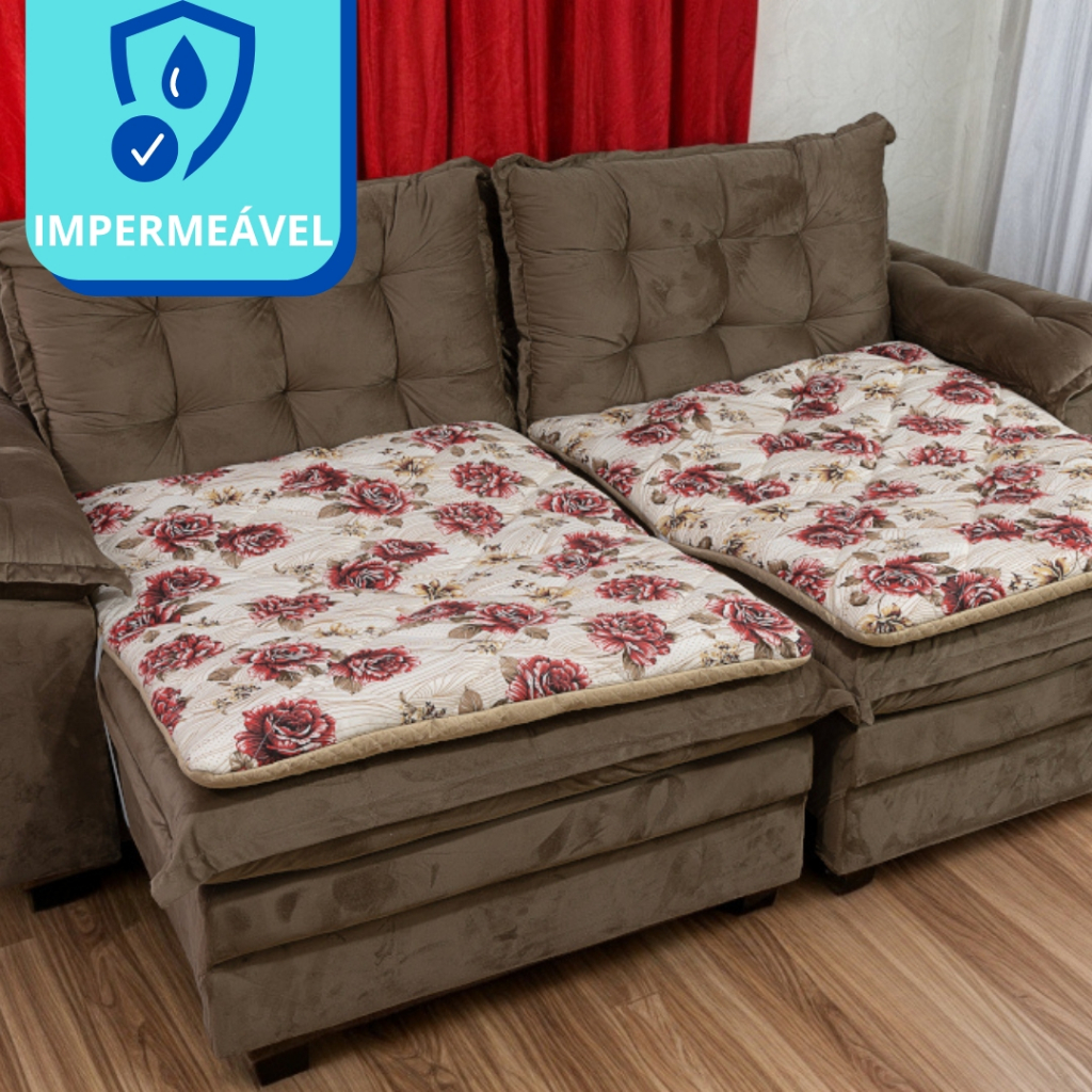 Pillow Top Impermeável Para sofá 1,80 Metros Estampado 100% Algodão