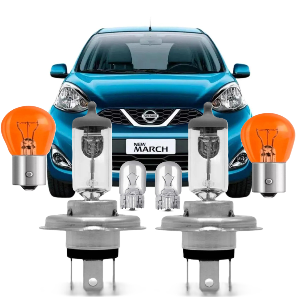 Lâmpadas H4 Farol Nissan Versa Tiida March Frontier Até 2020