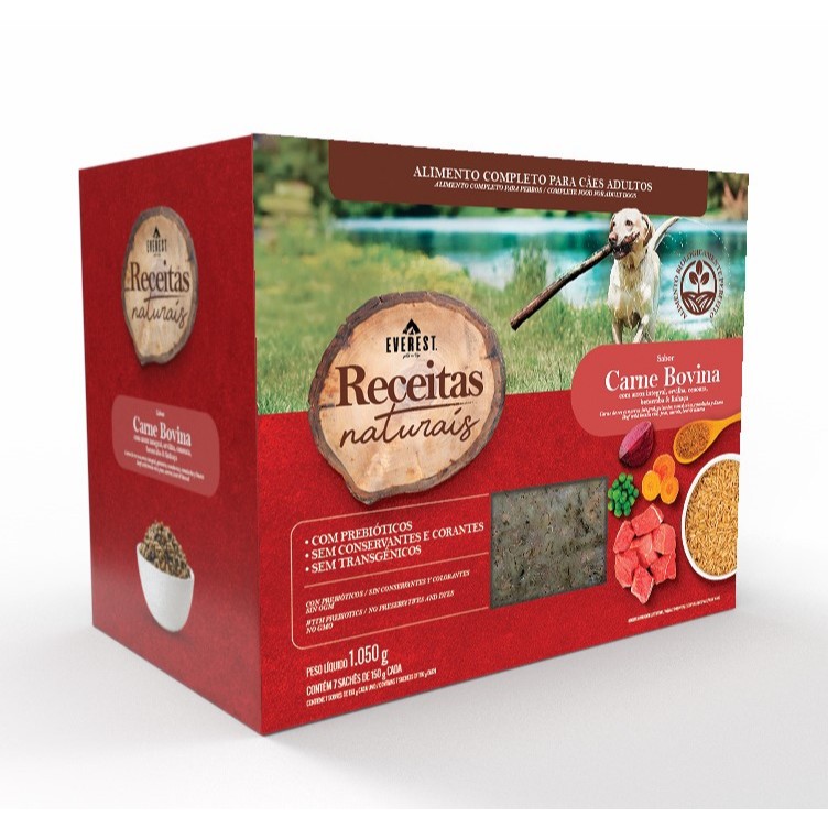 Everest Receitas Naturais – Alimento Úmido Completo para Cães Adultos - Carne Bovina - Super Premium