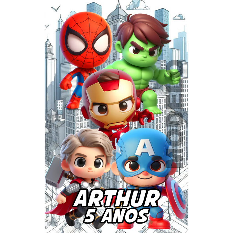 15 Adesivos Tubete Os Vingadores Cute Super Herói - Etiqueta - Rótulo Personalizado