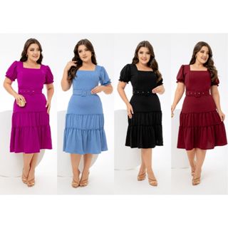 Vestido Premium Cintilante Midi Acompanha Cinto Lindas Cores em Oferta na Shopee