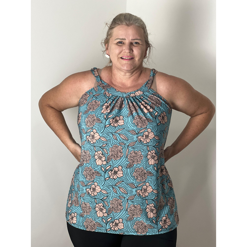 Kit 3 Blusas de Alcinha Liganete estampadas Plus Size